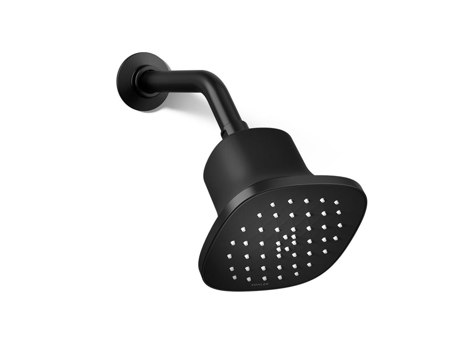 KOHLER K-37722-G Cinq Square single-function filtered showerhead, 1.75 gpm, matte black