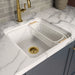 KOHLER K-37819 Wire Sink Basket for Audrine Kitchen Sink, Cloude White - Shows close up detail of product in room