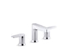 KOHLER K-37887-4 Taut Widespread bathroom sink faucet, 1.2 gpm, polished chrome