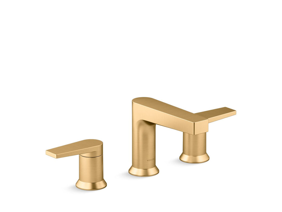 KOHLER K-37887-4 Taut Widespread bathroom sink faucet, 1.2 gpm, vibrant brushed moderne brass