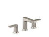 KOHLER K-37887-4 Taut Widespread bathroom sink faucet, 1.2 gpm, vibrant brushed nickel
