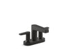 KOHLER K-37888-4 Taut Centerset bathroom sink faucet, 1.2 gpm, matte black