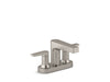 KOHLER K-37888-4 Taut Centerset bathroom sink faucet, 1.2 gpm, vibrant brushed nickel