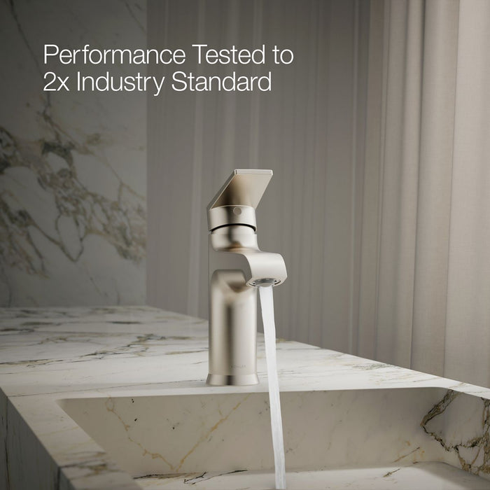 KOHLER K-37891-4 Hint Single-handle bathroom sink faucet, 1.2 gpm, vibrant brushed nickel - view 3