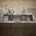 KOHLER K-37905-WAL Synthos 69-3/4" Undermount Single-bowl Workstation Kitchen Sink, Solid Wood Dark Walnut - Shows close up d
