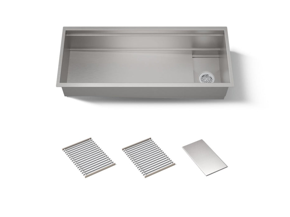 KOHLER K-37907 Synthos 45-3/4" undermount single-bowl kitchen sink, stainless steel