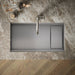 KOHLER K-37908-PAP Synthos 33-3/4" Undermount Single-bowl Workstation Kitchen Sink, Wood Composite Matte Black - Detail image