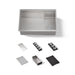 KOHLER K-37911-PAP Synthos 27-3/4" Undermount Single-bowl Workstation Kitchen Sink, Wood Composite Matte Black - 3/4 view of 