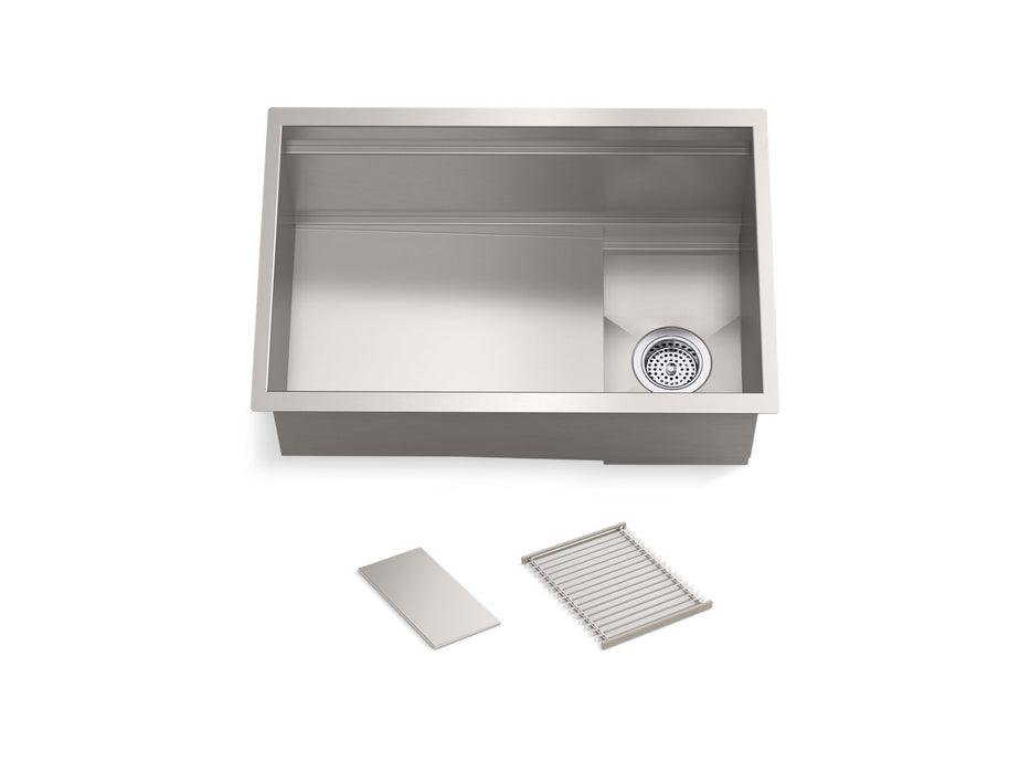 KOHLER K-37911 Synthos 27-3/4" undermount single-bowl kitchen sink, stainless steel - view 3