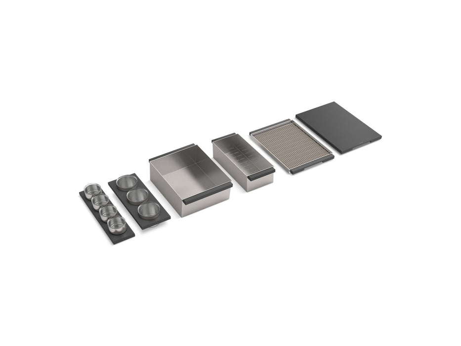 KOHLER K-37912-PAP Synthos Six-piece workstation sink accessory set, default title