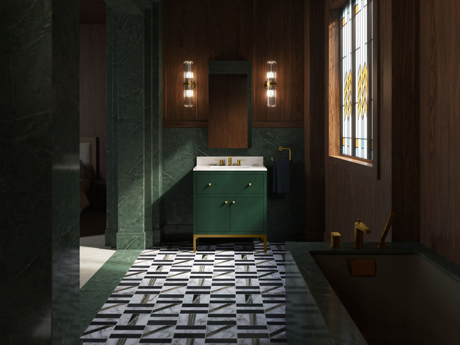 KOHLER K-38008 Calpa 30" bathroom vanity cabinet with sink and quartz top, emerald green - view 2