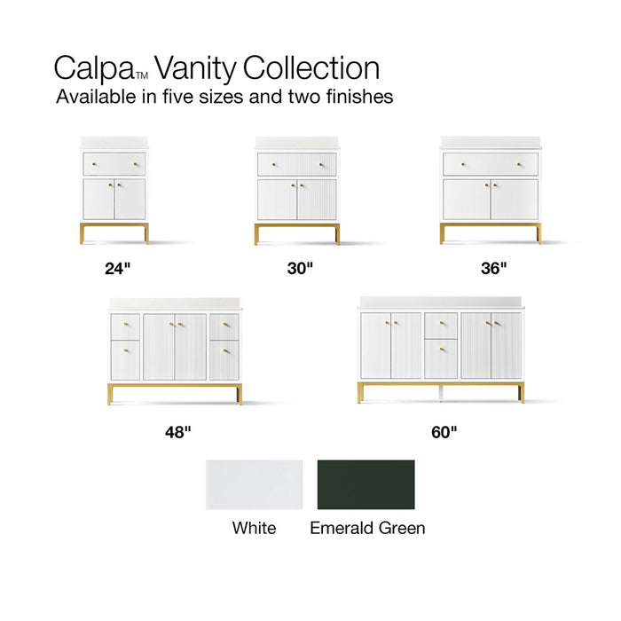 KOHLER K-38008 Calpa 30" bathroom vanity cabinet with sink and quartz top, emerald green - view 4