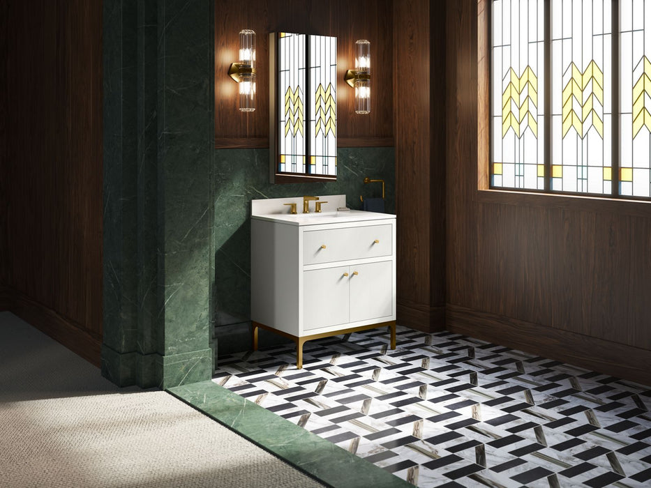 KOHLER K-38008 Calpa 30" bathroom vanity cabinet with sink and quartz top, white - view 2