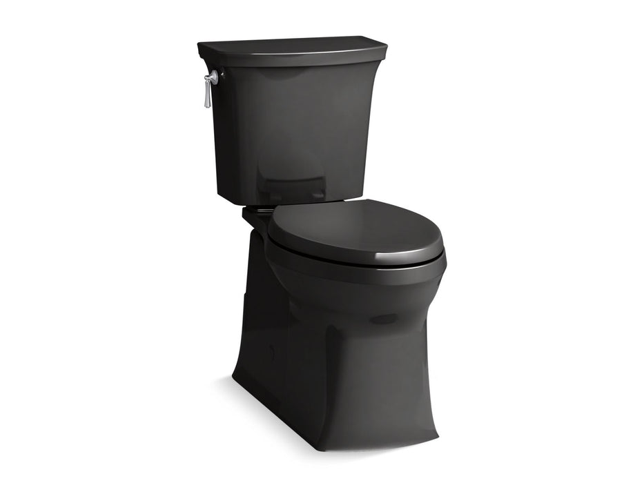 KOHLER K-3814 Corbelle ComForteeight Two-piece elongated 1.28 gpf chair height toilet, black black