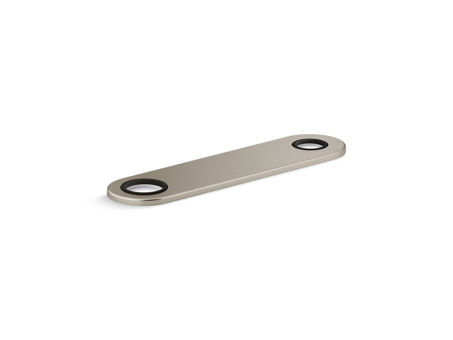KOHLER K-38168 8" two-hole escutcheon plate for Insight and Kinesis lavatory faucets and soap dispensers, vibrant brushed...