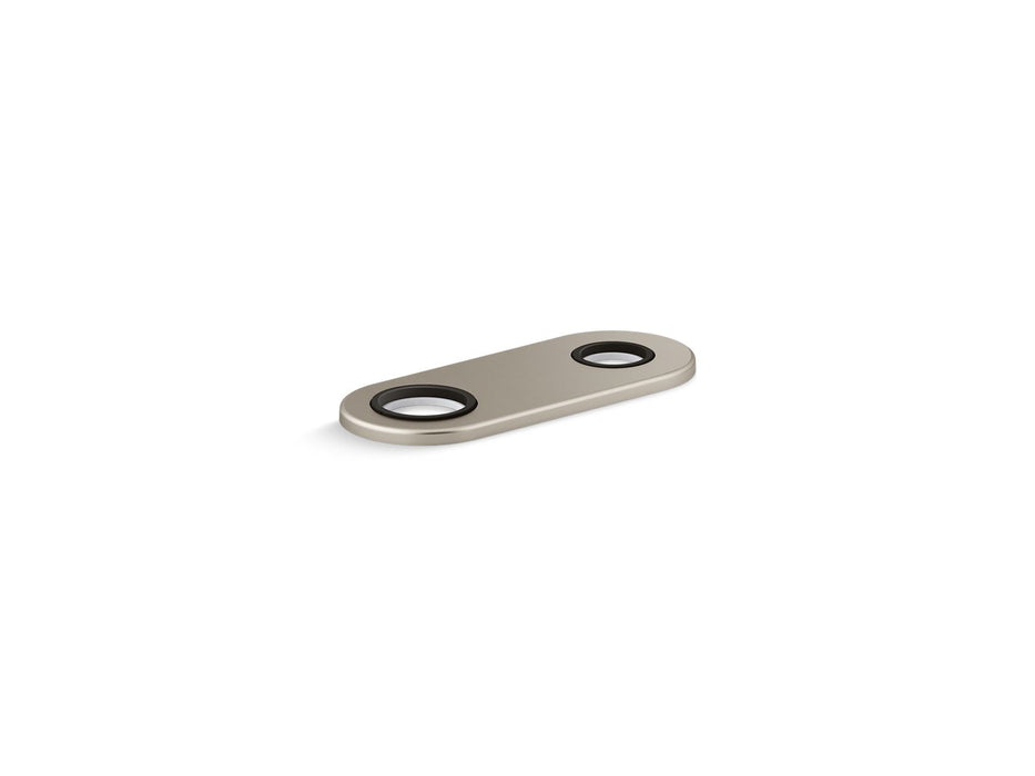 KOHLER K-38169 4" two-hole escutcheon plate for Insight and Kinesis lavatory faucets and soap dispensers, vibrant brushed...