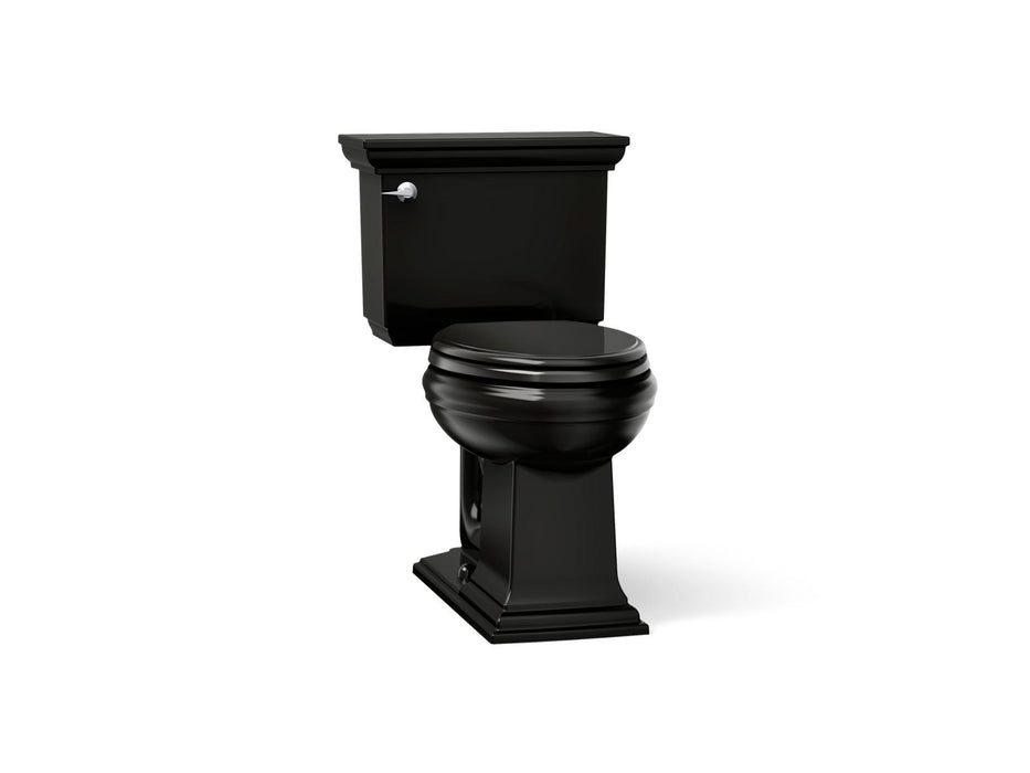 KOHLER K-3817 Memoirs Stately Two-piece Elongated Toilet, 1.28 GPF, Black Black - 3/4 view of product