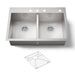 KOHLER K-3820-4 Vault 33" top-/undermount double-bowl kitchen sink, stainless steel - view 4