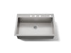 KOHLER K-3821-4 Vault 33" top-/undermount single-bowl kitchen sink, stainless steel