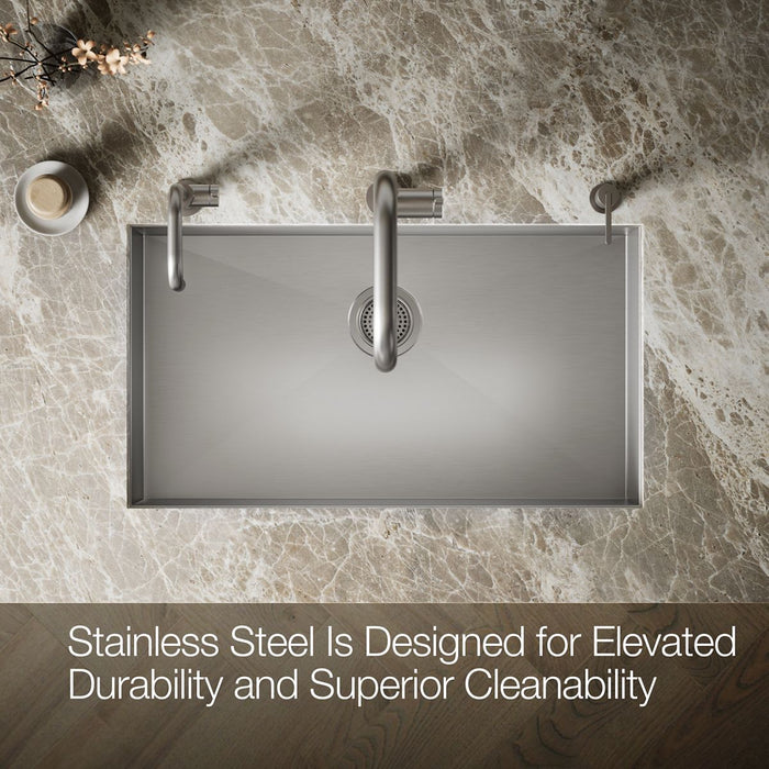 KOHLER K-3821 Vault 32" undermount single-bowl large kitchen sink, stainless steel - view 3