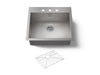 KOHLER K-3822-3 Vault 25" top-/undermount single-bowl kitchen sink, stainless steel
