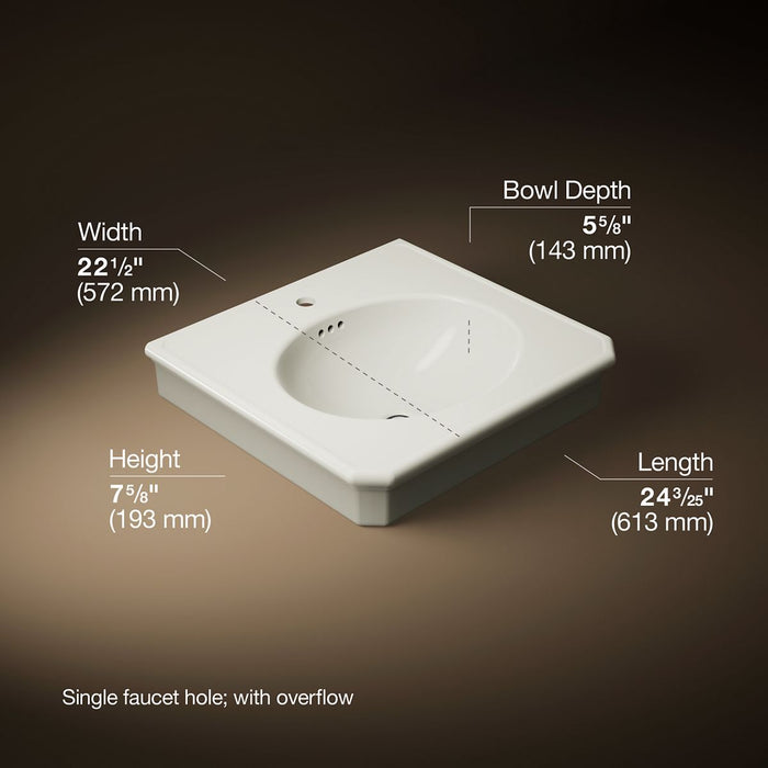 3/4 view of product with dimensions