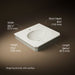 3/4 view of product with dimensions