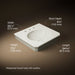 3/4 view of product with dimensions