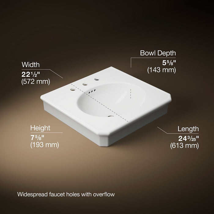 3/4 view of product with dimensions