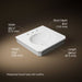 3/4 view of product with dimensions
