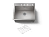 KOHLER K-3822-4 Vault 25" top-/undermount single-bowl kitchen sink, stainless steel