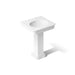 KOHLER K-38227-8 Claude 24" Rectangular Pedestal Bathroom Sink, White - 3/4 view of product