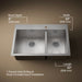 KOHLER K-3823-1 Vault 33" top-/undermount double-bowl kitchen sink, stainless steel - view 5
