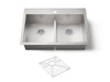 KOHLER K-3838-1 Vault Smart Divide 33" top-/undermount double-bowl kitchen sink, stainless steel