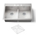 KOHLER K-3838-3 Vault Smart Divide 33" top-/undermount double-bowl kitchen sink, stainless steel - view 4