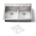 KOHLER K-3838-4 Vault Smart Divide 33" top-/undermount double-bowl kitchen sink, stainless steel - view 4