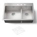 KOHLER K-3839-3 Vault Smart Divide 33" top-/undermount double-bowl kitchen sink, stainless steel