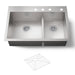 KOHLER K-3839-4 Vault Smart Divide 33" top-/undermount double-bowl kitchen sink, stainless steel - view 4