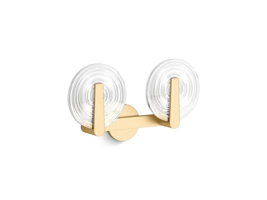 KOHLER K-38397-SC02S Hint Two-light sconce, brushed moderne brass