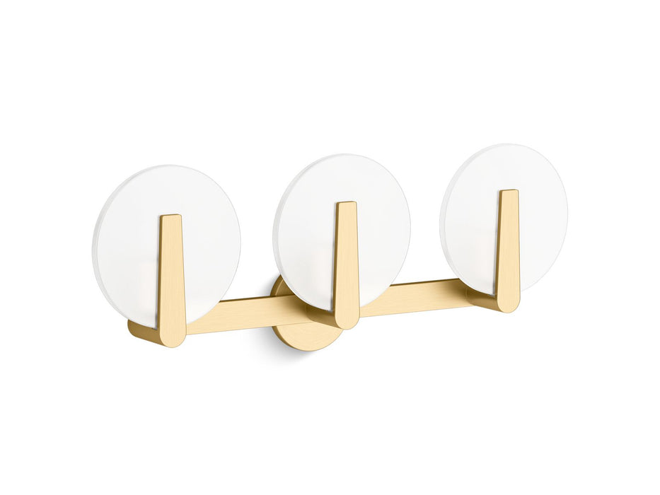 KOHLER K-38398-SC03 Hint Three-light sconce, brushed moderne brass