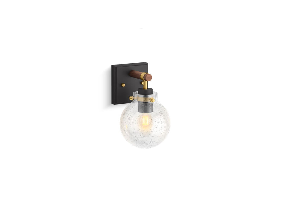 KOHLER K-38412 Holt One-light Sconce, black with brass trim - view 2