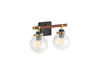 KOHLER K-38413 Holt Two-light Sconce, matte black with brushed moderne brass - view 2