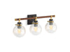 KOHLER K-38414 Holt Three-light Sconce, black with brass trim - view 2