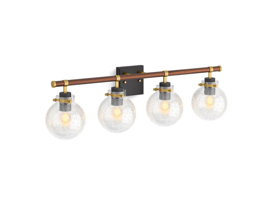 KOHLER K-38415 Holt Four-light Sconce, black with brass trim - view 2