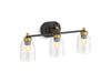 KOHLER K-38418 Tannage Three-light Sconce, black with brass trim - view 2