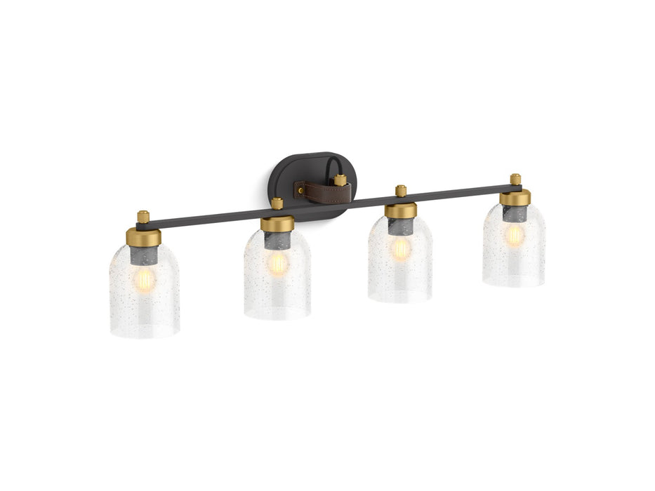 KOHLER K-38419 Tannage Four-light Sconce, matte black with brushed moderne brass - view 2
