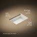 3/4 view of product with dimensions