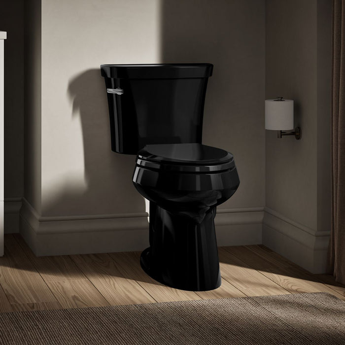 KOHLER K-3889 Highline ComForteeight Two-piece elongated 1.28 gpf chair height toilet with 10" rough-in - Black Black