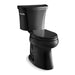 KOHLER K-3889 Highline Two-piece Elongated Toilet, 1.28 GPF, black black