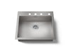 KOHLER K-3894-4 Vault 25" top-/undermount single-bowl kitchen sink, stainless steel